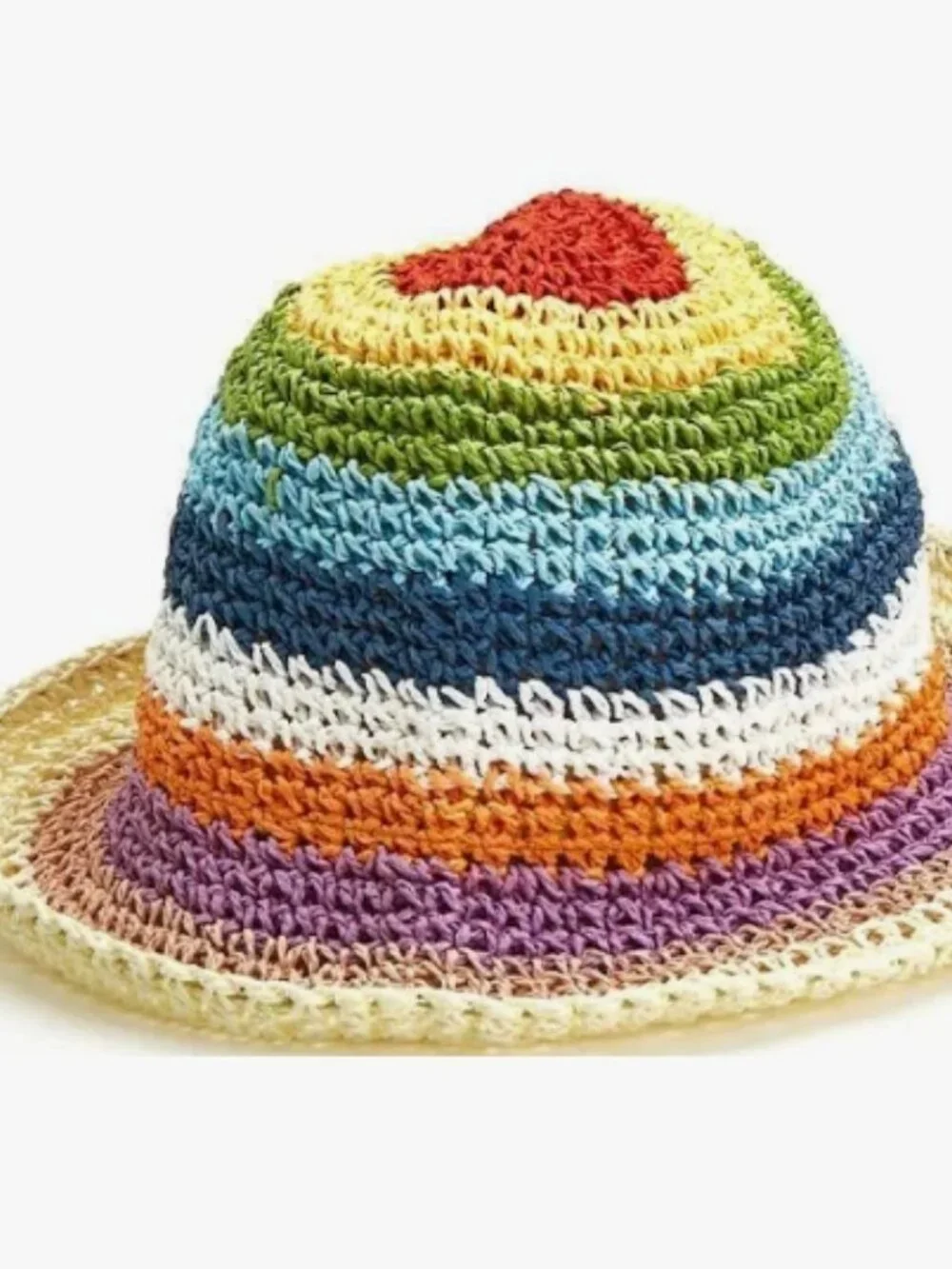 NWOT Paper made Women’s Rainbow Raffia Bucket Hat Made in Thailand